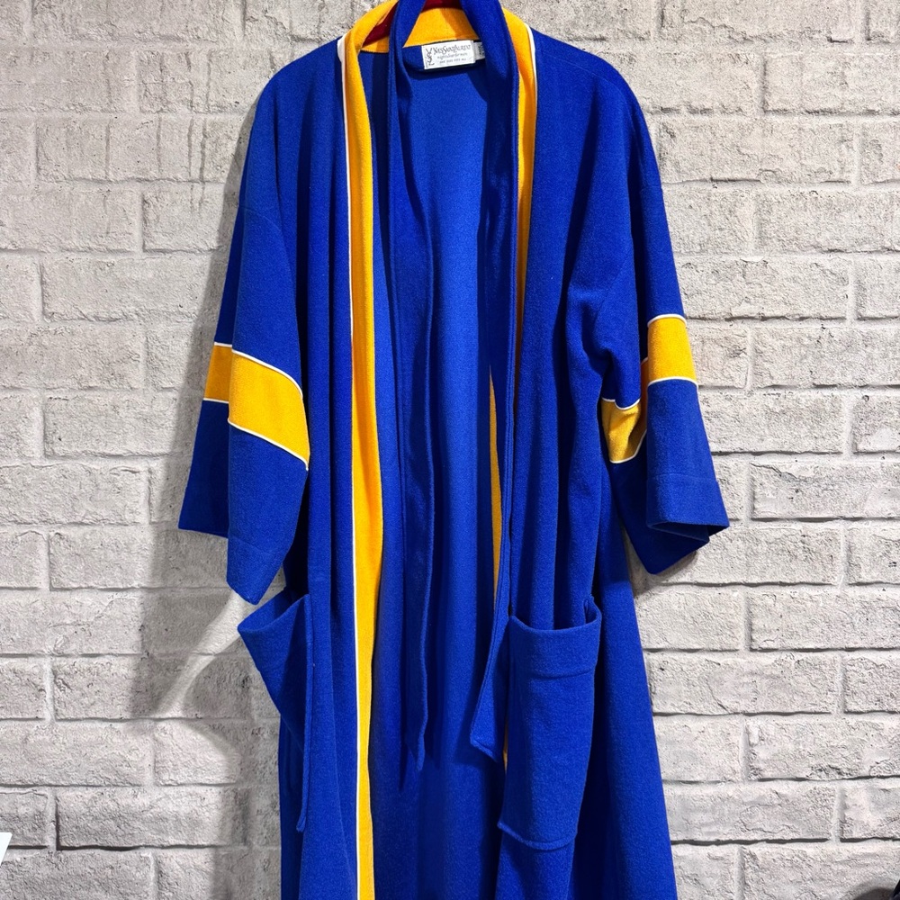 Yves Saint Laurent Blue and Yellow Robe
